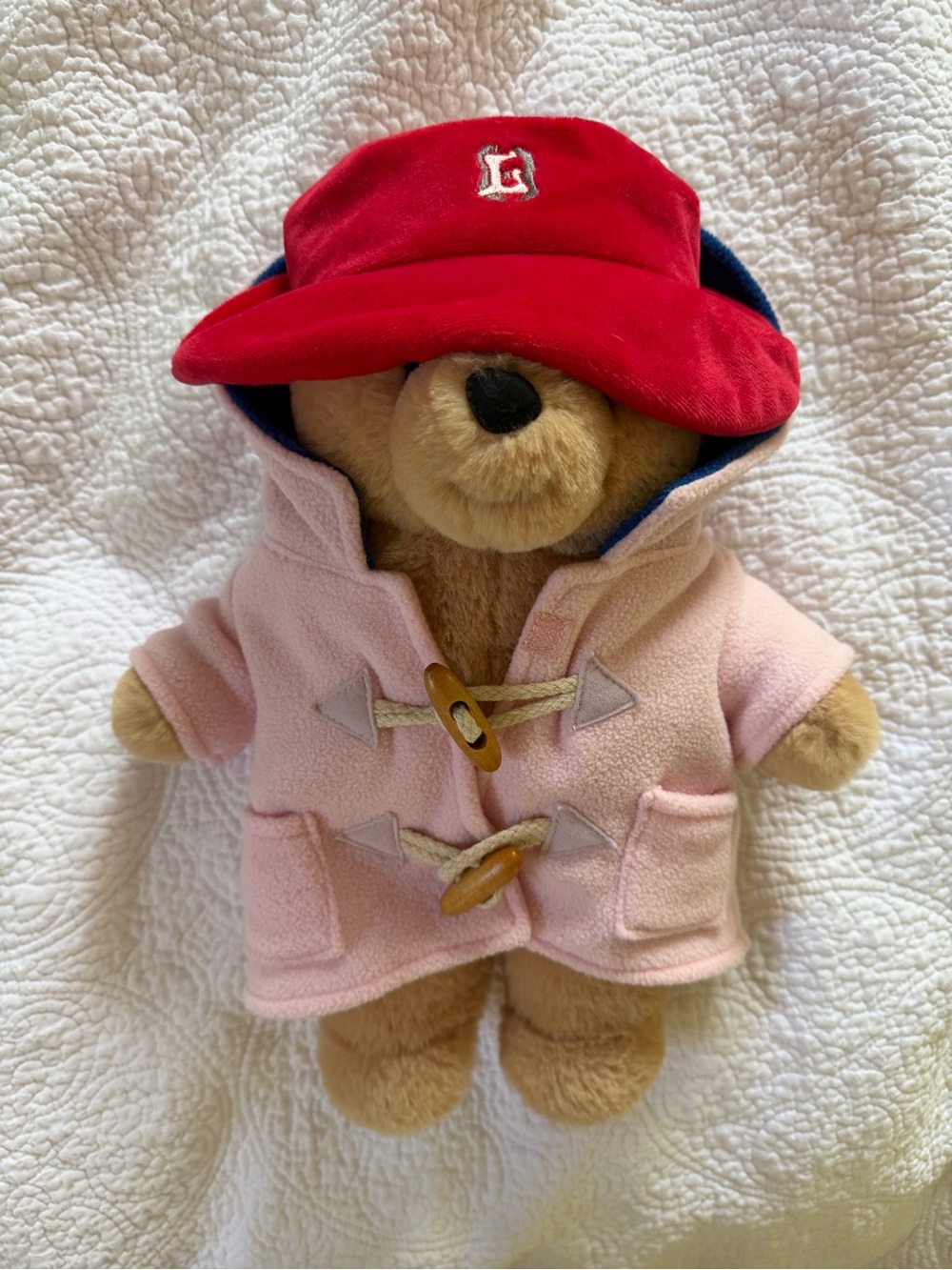 Langham Paddington Classic Plush Bear in Pink Coat with Red Hat